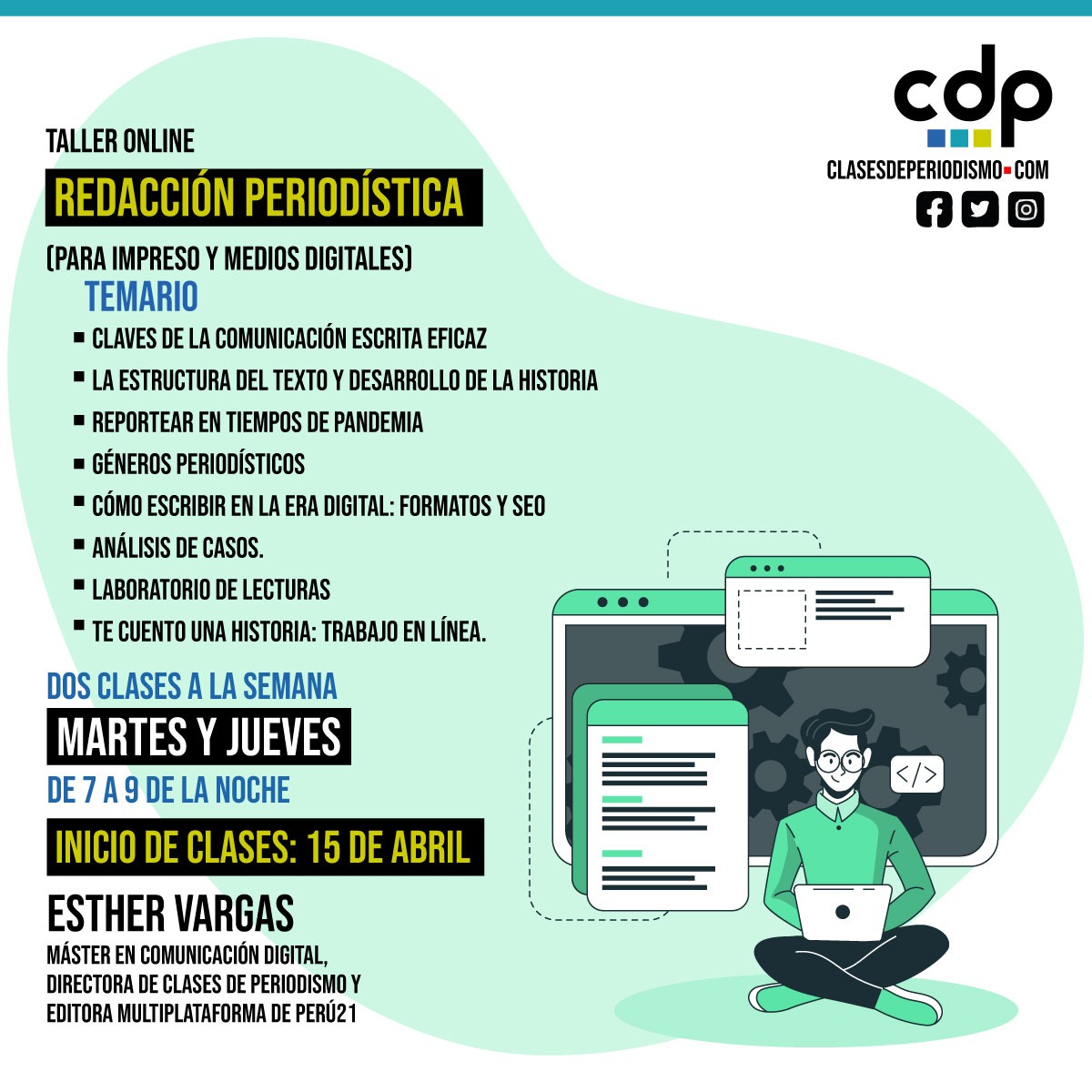 Taller online de redacción periodística Clases de Periodismo